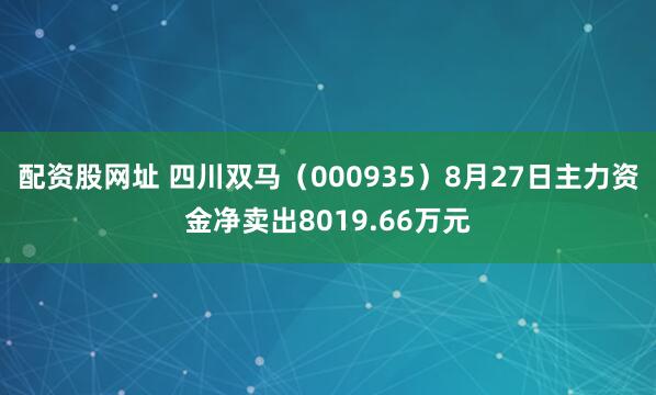 配资股网址 四川双马（000935）8月27日主力资金净卖出8019.66万元